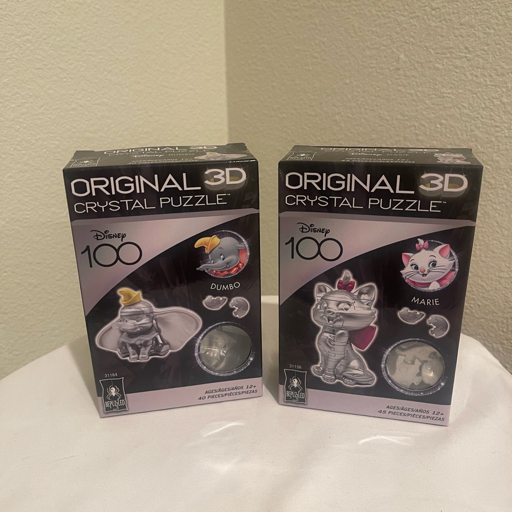 Disney Original 3D Crystal Puzzle Set - Dumbo and Marie
